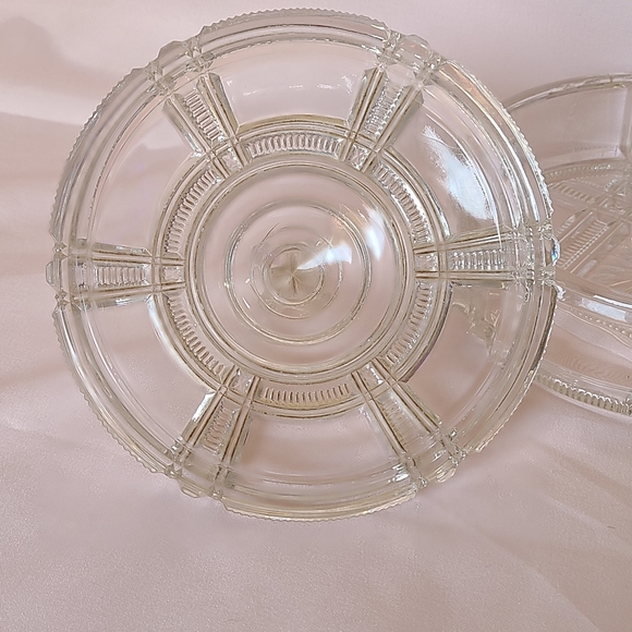 Antique Duncan & Sons Glass Cryptic Zipper Nova Scotia Ribbon Stars Candy Dish - Picture 7 of 9